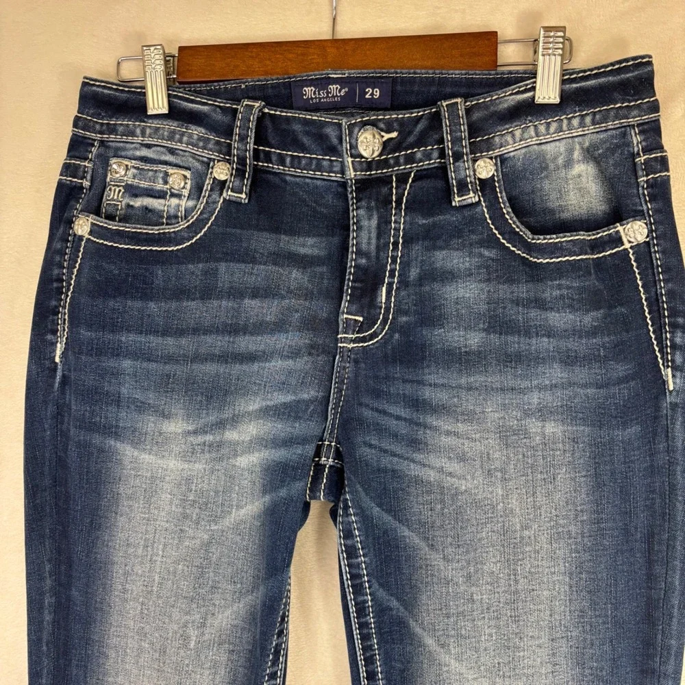 MISS ME American Flag Jeans Eagle Mid Rise Bootcut Dark Long 29 Rodeo Western